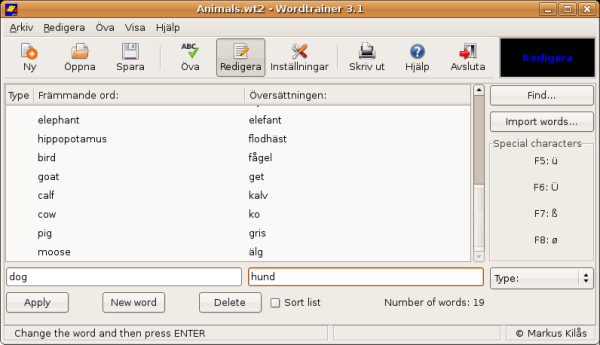 Wordtrainer 3.1-alpha1 screenshot